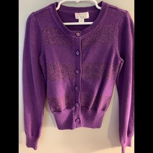 Sparkle Purple Est. 1989 Place Button down sweater